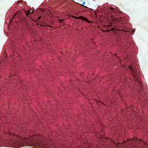 Long sleeve lace cold shoulder top